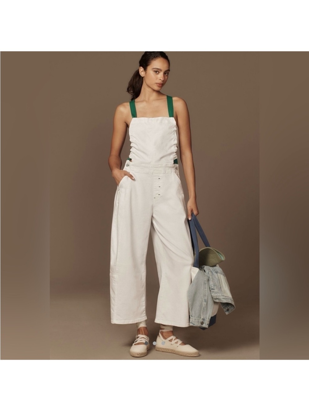 Pilcro for Anthropologie Kenna Heritage Barrel Overalls. NWT